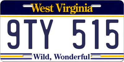 WV license plate 9TY515
