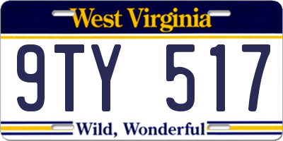 WV license plate 9TY517