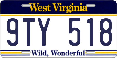 WV license plate 9TY518