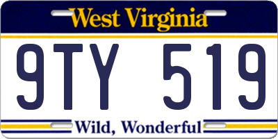 WV license plate 9TY519
