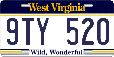 WV license plate 9TY520
