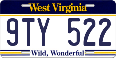 WV license plate 9TY522