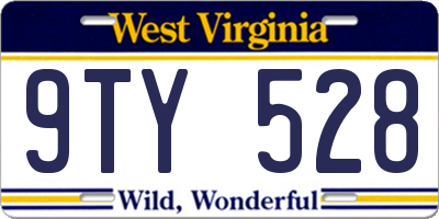 WV license plate 9TY528