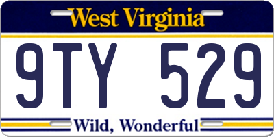 WV license plate 9TY529