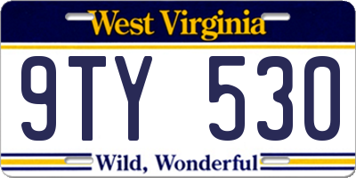 WV license plate 9TY530