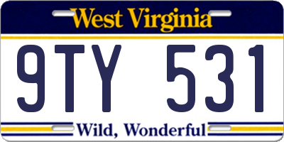 WV license plate 9TY531