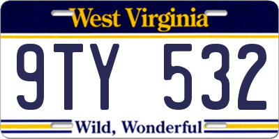 WV license plate 9TY532