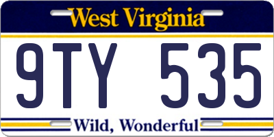 WV license plate 9TY535