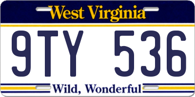 WV license plate 9TY536