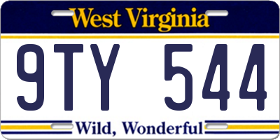 WV license plate 9TY544