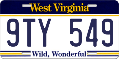 WV license plate 9TY549