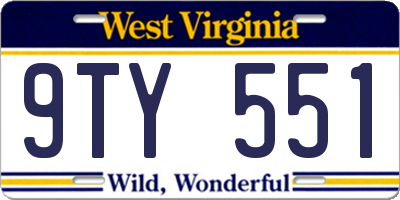 WV license plate 9TY551