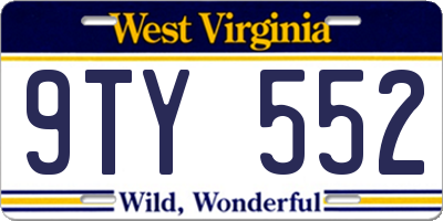 WV license plate 9TY552