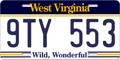 WV license plate 9TY553