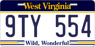 WV license plate 9TY554