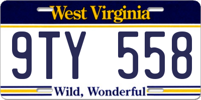 WV license plate 9TY558