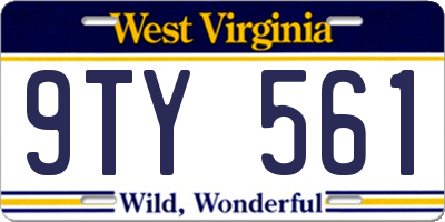 WV license plate 9TY561