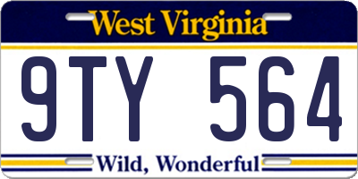 WV license plate 9TY564