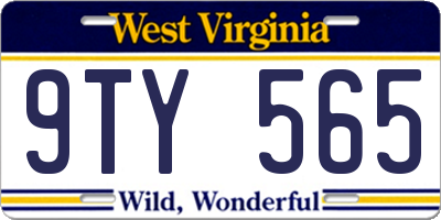 WV license plate 9TY565