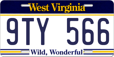 WV license plate 9TY566