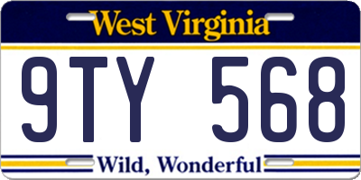 WV license plate 9TY568