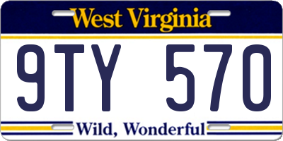WV license plate 9TY570