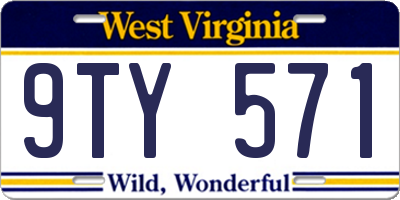 WV license plate 9TY571