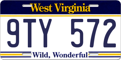WV license plate 9TY572