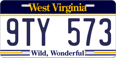 WV license plate 9TY573