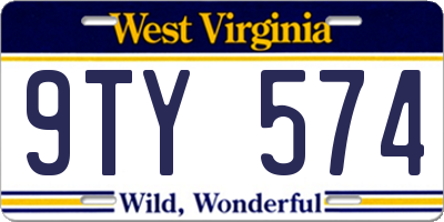 WV license plate 9TY574