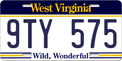 WV license plate 9TY575
