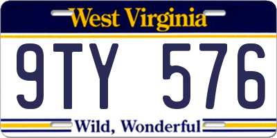 WV license plate 9TY576