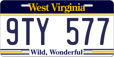 WV license plate 9TY577