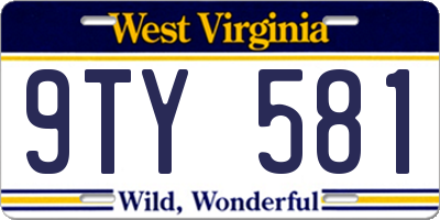 WV license plate 9TY581