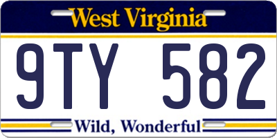 WV license plate 9TY582