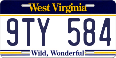 WV license plate 9TY584
