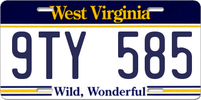 WV license plate 9TY585