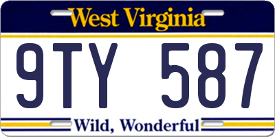 WV license plate 9TY587