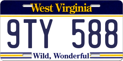 WV license plate 9TY588