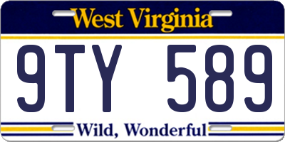 WV license plate 9TY589