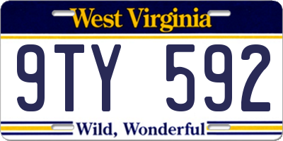 WV license plate 9TY592