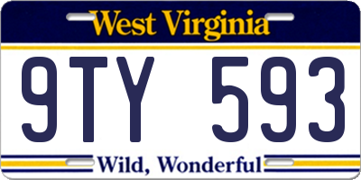 WV license plate 9TY593