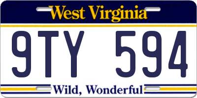 WV license plate 9TY594