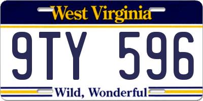 WV license plate 9TY596