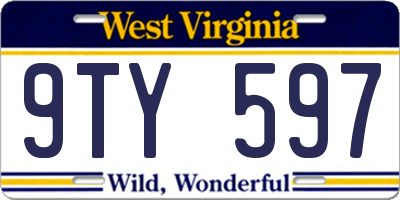 WV license plate 9TY597