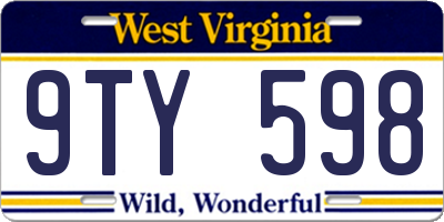 WV license plate 9TY598