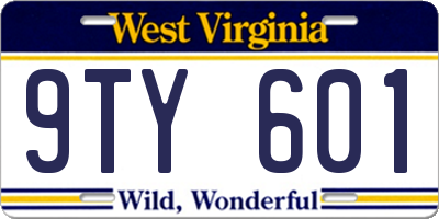 WV license plate 9TY601