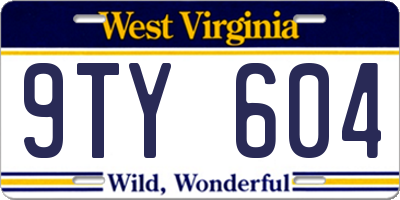WV license plate 9TY604