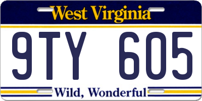 WV license plate 9TY605