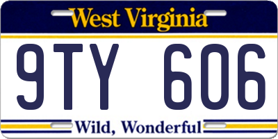 WV license plate 9TY606
